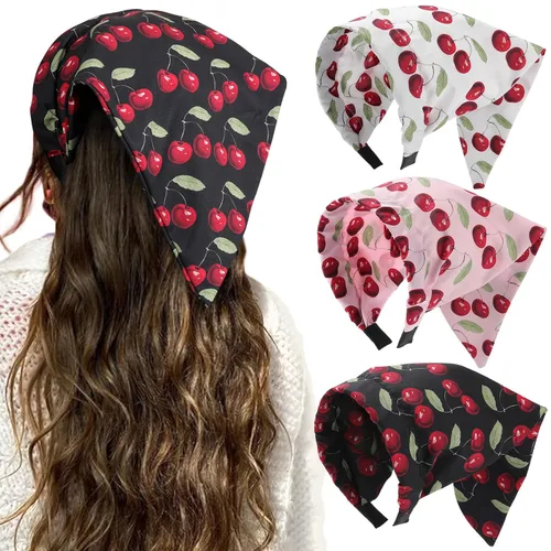 Vista 10 de HAIMEIKANG Bandana floral para mujer, bandanas bohemias para el cabello, bufanda, triángulo, bandas para el cabello, bufanda vintage para la cabeza