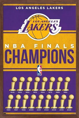 Vista 16 de Trends International NBA Los Angeles Lakers - Póster de pared de Champions 23, 22.4 pulgadas de largo x 14.7 pulgadas, versión enmarcada de madera