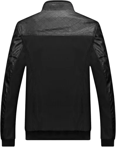 Vista 2 de Tanming, chamarra ligera informal, entallada, bloqueo de color, para hombre