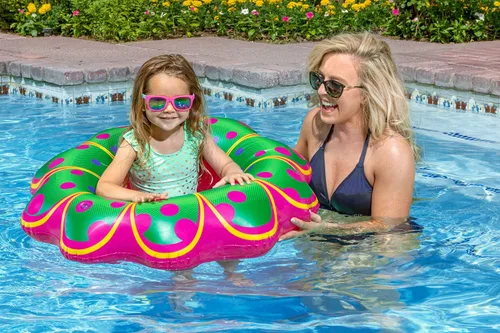Vista 2 de Poolmaster Flotador para bebé con diseño de flores, color rosa