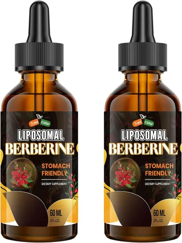 Vista 10 de Suplemento de berberina liposomal, 3000 mg Gotas de complejo de berberina, 2.0 fl oz Berberina HCl con canela de Ceilán, melón amargo, cúrcuma