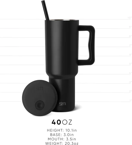 Vista 5 de Simple Modern Fortnite - Vaso de 1,2 l con asa y tapa con pajita, botella de agua reutilizable de acero inoxidable aislada, colección Trek, 40oz