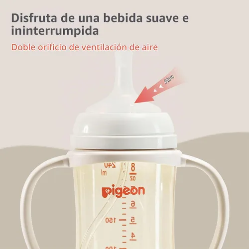 Vista 14 de Pigeon Nurture & Nest - Juego de biberones con pajita de 2 pasos, 1 paquete