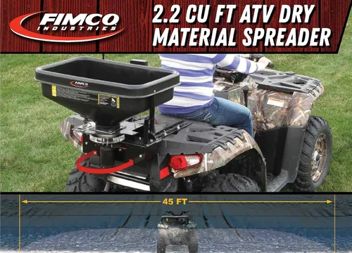 Vista 2 de FIMCO 5301845 ATV Esparcidor de material seco para distribución y transmisión, 12 V, tolva de polímero, 145 libras