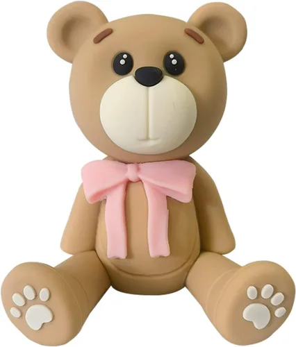 Vista 7 de Decoración 3D para tartas de oso para decoración de tartas de oso para niños y niñas, baby shower, suministros de fiesta de cumpleaños (azul)