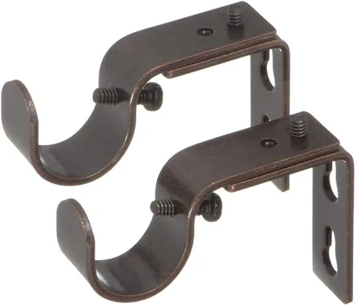 Vista 55 de Ivilon Soportes ajustables para barras de cortina - para barras de 1 o 1 1/8 pulgadas. Juego de 2 - Negro antiguo