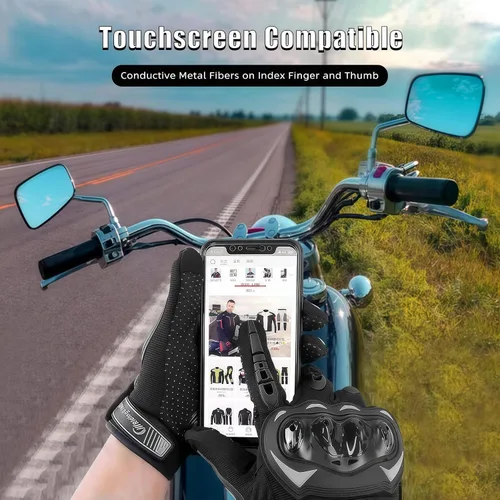 Vista 3 de Guantes de motocicleta para hombre y mujer con pantalla táctil Guantes Para Motocicleta Hombre para deportes de motor BMX ATV MTB Motocross Guantes