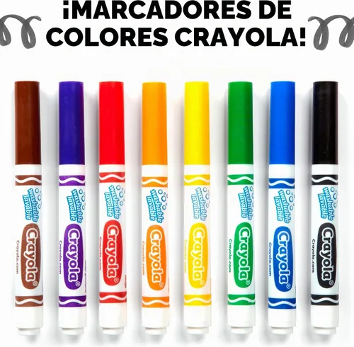 Vista 5 de 12 marcadores de punta gruesa lavables Crayola, Negro