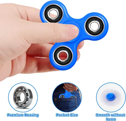 Vista 3 de WELLVO Fidget Spinner 2 piezas para niños adultos, juguetes sensoriales para aliviar la ansiedad y el estrés, mini juguete para ansiedad