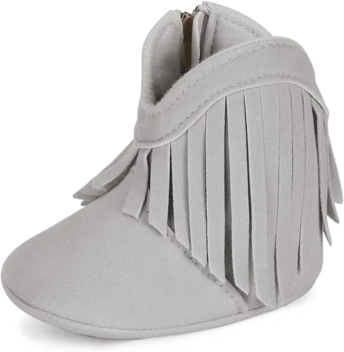 Vista 7 de ESTAMICO Botas vaqueras con borlas para bebé niña Beige