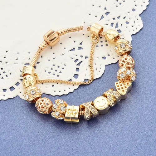 Vista 8 de Brazalete con abalorios, abalorios sonrientes, brazaletes con diamantes de imitación para mujeres y adolescentes