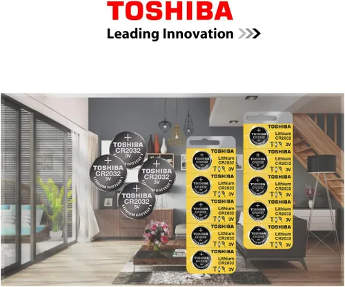 Vista 3 de Toshiba CR2032 3 Volt Pila de Litio Tipo Moneda (5 Baterías)
