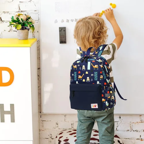 Vista 3 de Mygreen Mochila preescolar, mochilas para niños pequeños con correa en el pecho, Modernoajustado