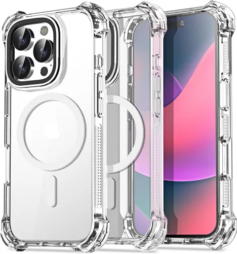 Vista 45 de AICase Funda Rebote Rosa Neón Brillante Compatible con iPhone 15, Transparente a Prueba de Impactos Resistente a Golpes Linda Femenina Adolescente
