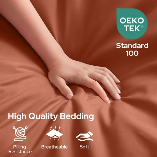 Vista 69 de HOMEIDEAS Sábanas de cama tamaño completo – Juego de 6 piezas (azul aguamarina) – Sábanas de ropa de cama de microfibra cepillada extra suave