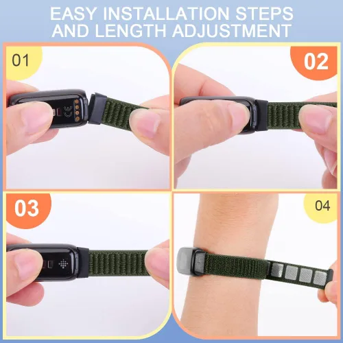 Vista 4 de Correas de nailon compatibles con correas Fitbit Luxe, correas deportivas de tela transpirable ajustable Solo Loop, pulsera de repuesto suave