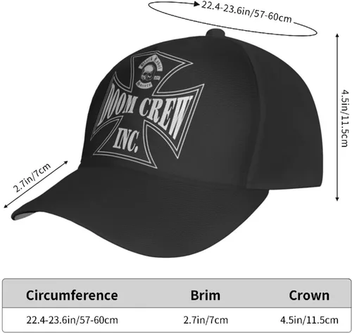 Vista 4 de Black Rock Label Music Society Band Doom Crew Inc Gorra de béisbol ajustable Sombrero casual al aire libre Sun Chapeau Unisex Negro, Negro
