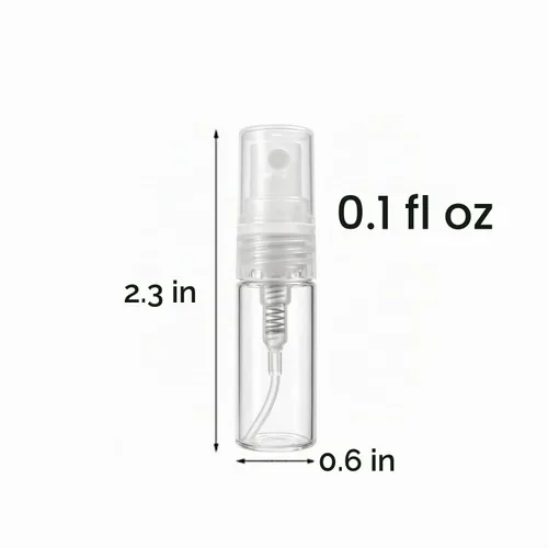 Vista 4 de Elfenstal - 10 mini atomizadores transparentes de 0.1 fl oz de 1/6 onzas líquidas, botella de vidrio vacía, botella de vidrio vacía recargable, 1