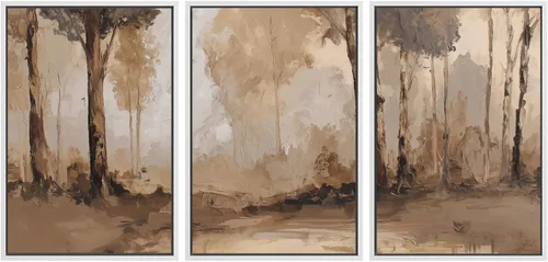 Vista 31 de SIGNWIN Lienzo enmarcado para pared, juego de arte tranquilo con reflejo de lago, acuarela, montaña y agua, ilustraciones modernas, arte abstracto