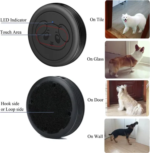 Vista 3 de Timbre de puerta de perro EverNary, timbres de puerta para perros para entrenamiento de orinal, timbres de perro inalámbricos para la puerta