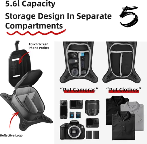Vista 6 de Rhinowalk Bolsa de Tanque de Motocicleta Impermeable de Carcasa Rígida con Bolsillo para Teléfono con Pantalla Táctil, Cubierta Superior
