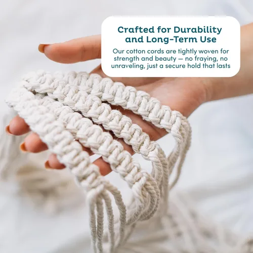 Vista 4 de Nook Theory Paquete de 4 Colgadores de Macramé para Plantas con 8 Ganchos - Macetas Colgantes para Plantas de Interior, Colgadores de Macramé Boho