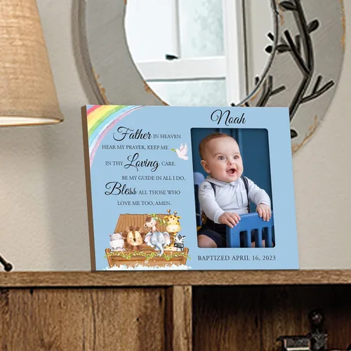 Vista 6 de LifeSong Milestones Marco de fotos de bautismo, regalos de bautismo personalizados para niñas, niños, padrinos, regalos de baby shower, recuerdos