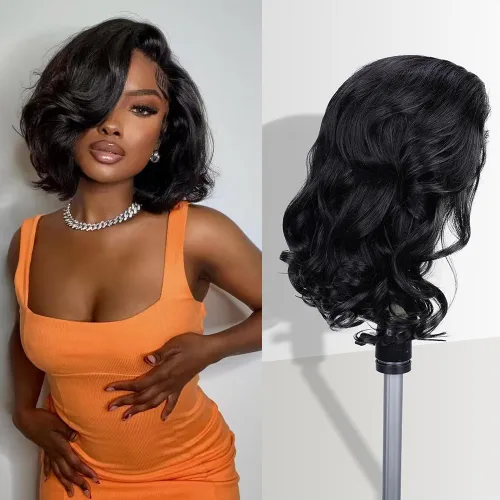 Vista 38 de Pelucas de encaje frontal de 13x4 Highlight Ombre de cabello humano ondulado 4/27 color rubio miel 9A sin pegamento HD encaje frontal transparente
