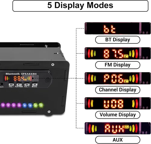 Vista 4 de Kit de altavoces DIY compatible con Bluetooth, kit de práctica de soldadura de radio FM DIY USB amplificador de sonido para el hogar control remoto