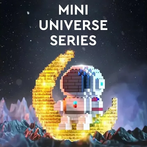 Vista 2 de Finger Rock Mini juegos de construcción de astronauta para adultos, kit de construcción de micro bloques y juguetes pequeños, regalos geniales