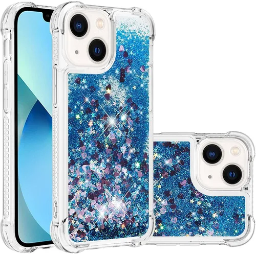 Vista 17 de LEMAXELERS Funda para iPhone 15 de 6.1 pulgadas, Bling Glitter Liquid Clear Case Flotante Arenas movedizas a prueba de golpes Funda protectora