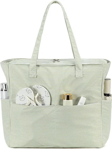 Vista 24 de Bluboon - Bolsa de playa impermeable para mujer, extra grande, con compartimento húmedo, para llevar de fin de semana, bolsa de piscina para viajes