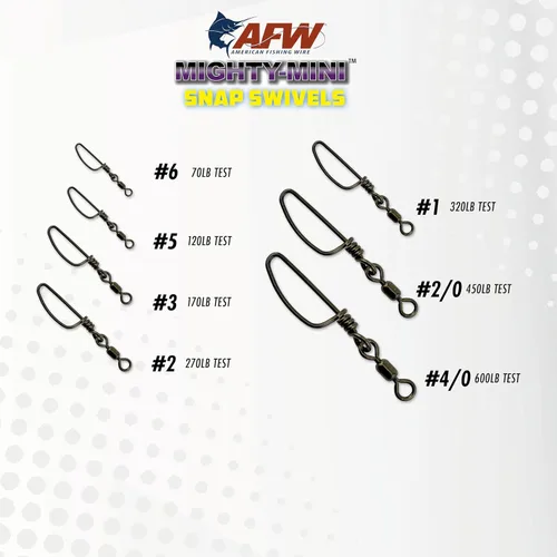 Vista 3 de American Fishing Wire Mighty Mini grúa giratoria, línea de pesca esencial, equipo de pesca compacto, giro de agua salada, giro de acero inoxidable