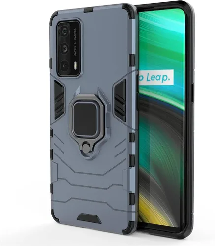 Vista 4 de Compatible con OPPO Realme X7 Pro Ultra, soporte de anillo de metal a prueba de golpes (funciona con soporte magnético para automóvil), cubierta