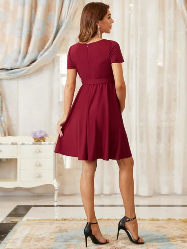 Vista 2 de Ever-Pretty Vestido de maternidad cruzado corto con cuello en V para mujer 20786