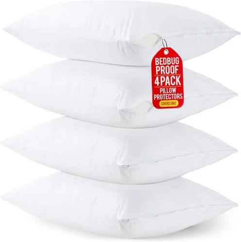 Vista 11 de Utopia Bedding - Funda de almohada impermeable con cremallera, 20 x 26 pulgadas, 2 unidades, estándar, color blanco