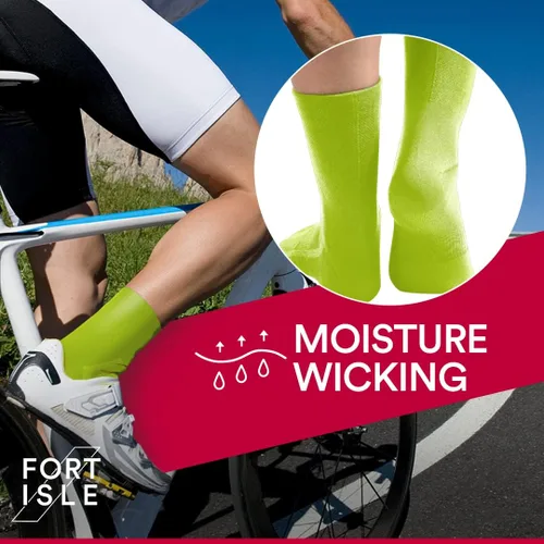 Vista 2 de Fort Isle 4 pares de calcetines de ciclismo para hombres y mujeres Calcetines transpirables de 8 colores para bicicleta de montaña para hombre