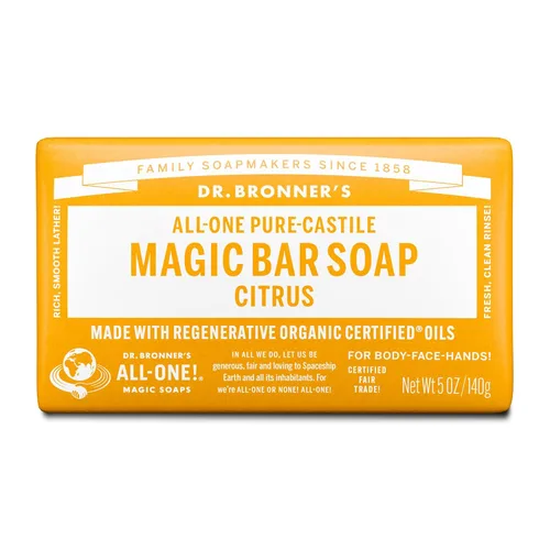 Vista 11 de Barra orgánica de jabones Pure Castile de Dr. Bronner, 734, 1, 1 Vegan Formula, Deep Cleansing Feel, Body Wash for Men and Women, Active Shower