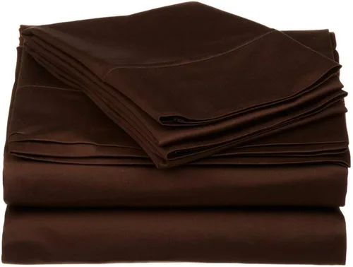 Vista 52 de Sábana egipcia beige maciza Full- 1 sábana bajera ajustable extra profunda para colchón de 16.0 in a 18.0 in