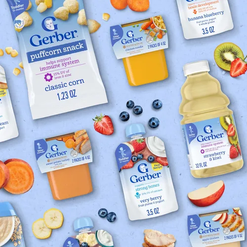 Vista 8 de Gerber Baby Food 2nd Foods, cena, puré de pollo con manzana, tubos de 4 onzas, paquete de 2 (paquete de 8)