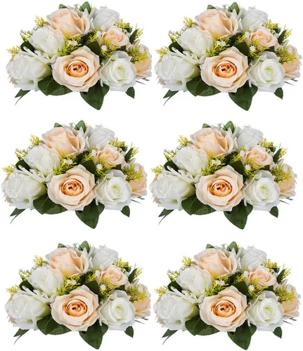 Vista 13 de NUPTIO Rosas Artificiales Negras Flores: Ramo de Flores Falsas Decoraciones de Halloween - 15 Cabezas Centros de Mesa de Rosas Artificiales con Base