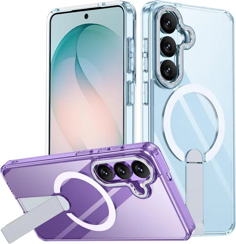 Vista 9 de Funda para Samsung Galaxy S24+ Plus [soporte integrado], compatible con carga inalámbrica MagSafe, [prueba de caídas de grado militar] Funda Azul