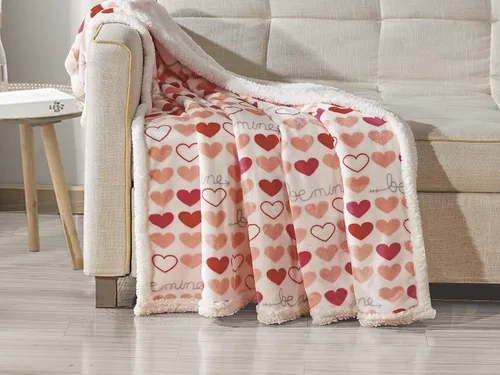 Vista 6 de Décor&More Amor Eterno Be Mine Love Collection - Manta ultraafelpada para el día de San Valentín (50 x 60 pulgadas) - Be Mine Respaldo Sherpa - Be