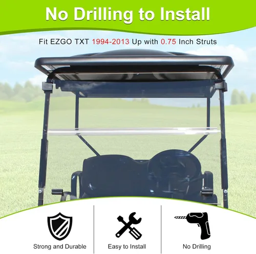 Vista 4 de EZGO TXT Golf Cart Windshield Clips Kit fit EZGO TXT DCS PDS 1994 Up Golf Carts (Notes: Check Variations for Right Struts Size)
