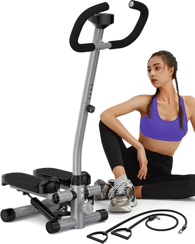 Vista 8 de Amicus Mini Stepper with Handlebar for Exercise, Stair Stepper with Resistance Band, Hydraulic Fitness Stepper Machine for Home, 330lbs