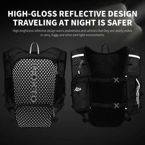 Vista 5 de INOXTO Running Hydration Vest Backpack,Lightweight Insulated Pack with 1.5L Water Bladder Bag Daypack for Trail Hiking Running Cycling Race Marathon
