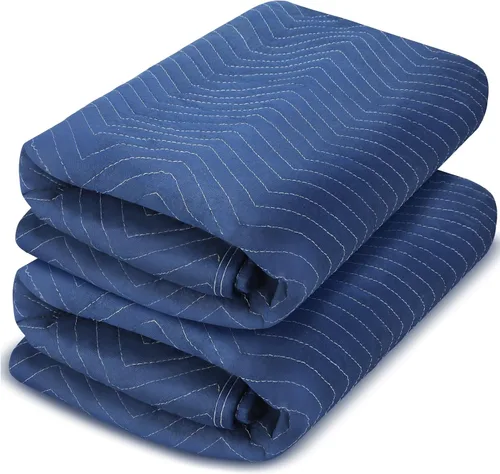 Vista 13 de Peryiter Paquete de 2 mantas móviles extra grandes de 96 x 80 pulgadas, almohadillas de mudanza resistentes de 4.4 libras y mantas de embalaje Negro