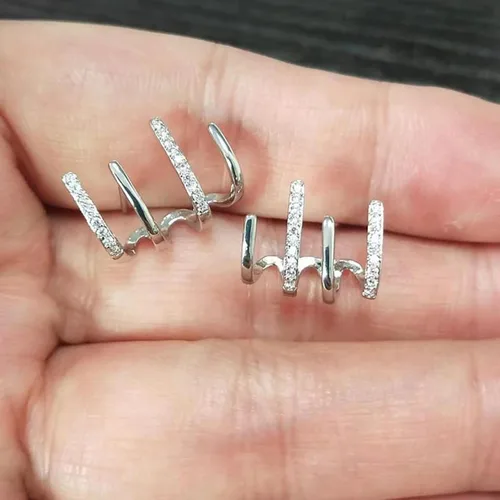 Vista 6 de Aretes magnéticos adelgazantes de acupresión 1 par de aretes de garra para mujer aretes de oreja