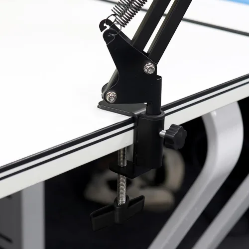 Vista 3 de Soporte de clip de aluminio con abrazadera en C para cámara/monitor, escritorio y soporte de mesa para micrófono/micrófono y tableta (negro)