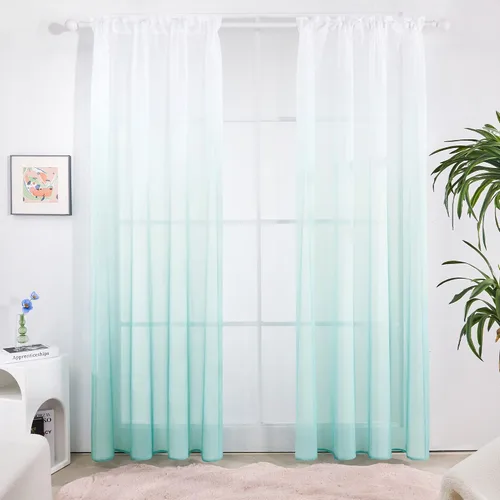 Vista 62 de Deconovo - Cortinas transparentes con filtro de luz de 84 pulgadas de largo Plata